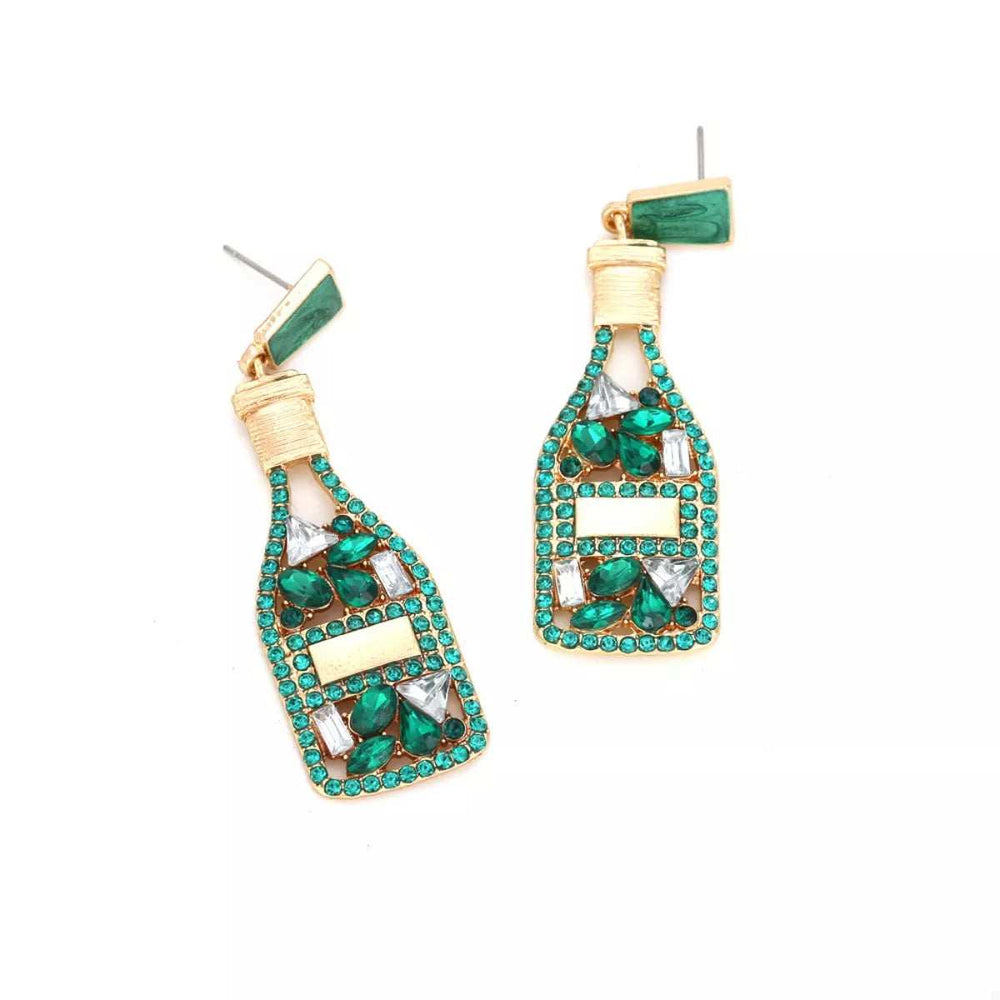 Champagne Bottle Drop Earrings - Trendsi - Flyclothing LLC