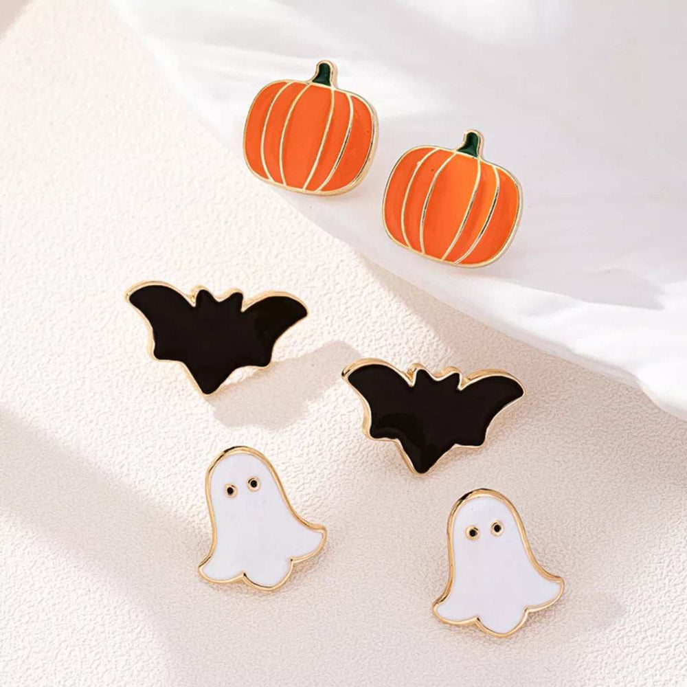 3-Pair Halloween Stud Earrings - Trendsi - Flyclothing LLC