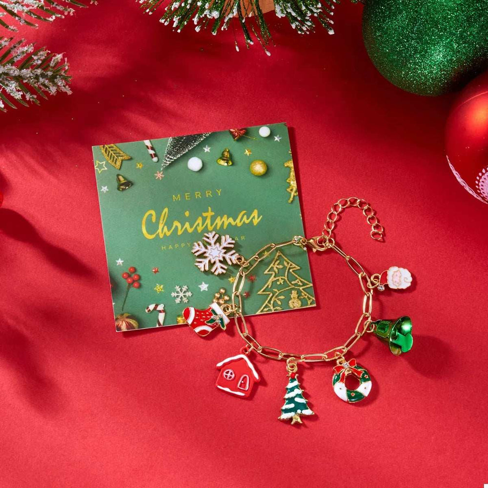 18K Gold-Plated Resin Christmas Theme Bracelet - Trendsi - Flyclothing LLC