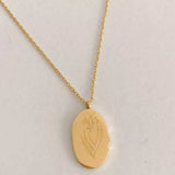 18K Gold-Plated Engraved Pendant Necklace - Trendsi - Flyclothing LLC