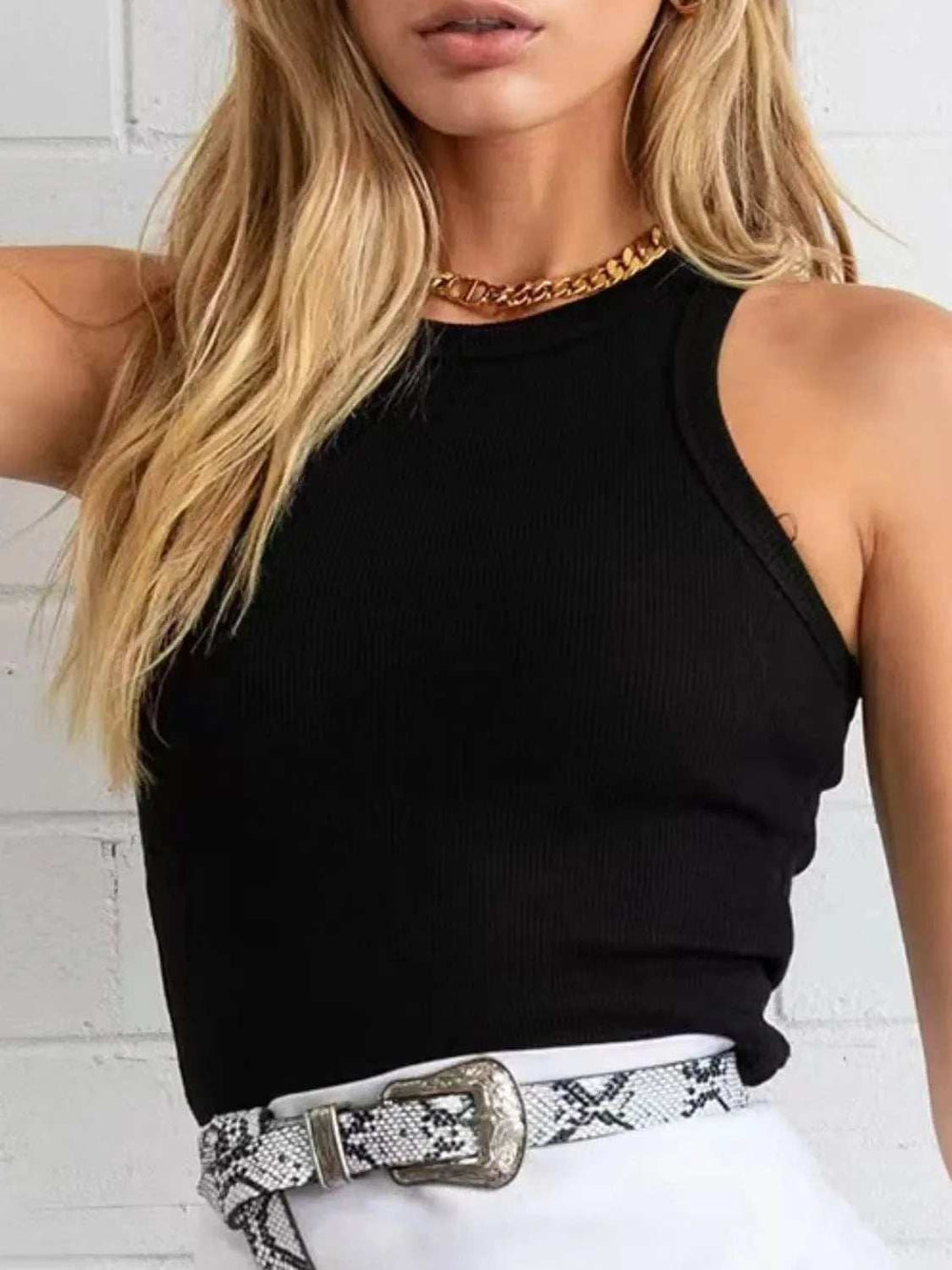 Round Neck Tank - Trendsi - Flyclothing LLC