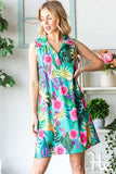 Heimish Full Size Floral Johnny Collar Sleeveless Dress Plus Size - Trendsi - Flyclothing LLC