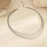 Stainless Steel Multi-Layered Necklace - Trendsi - Flyclothing LLC