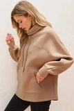 Drawstring Turtleneck Long Sleeve Sweatshirt - Trendsi - Flyclothing LLC