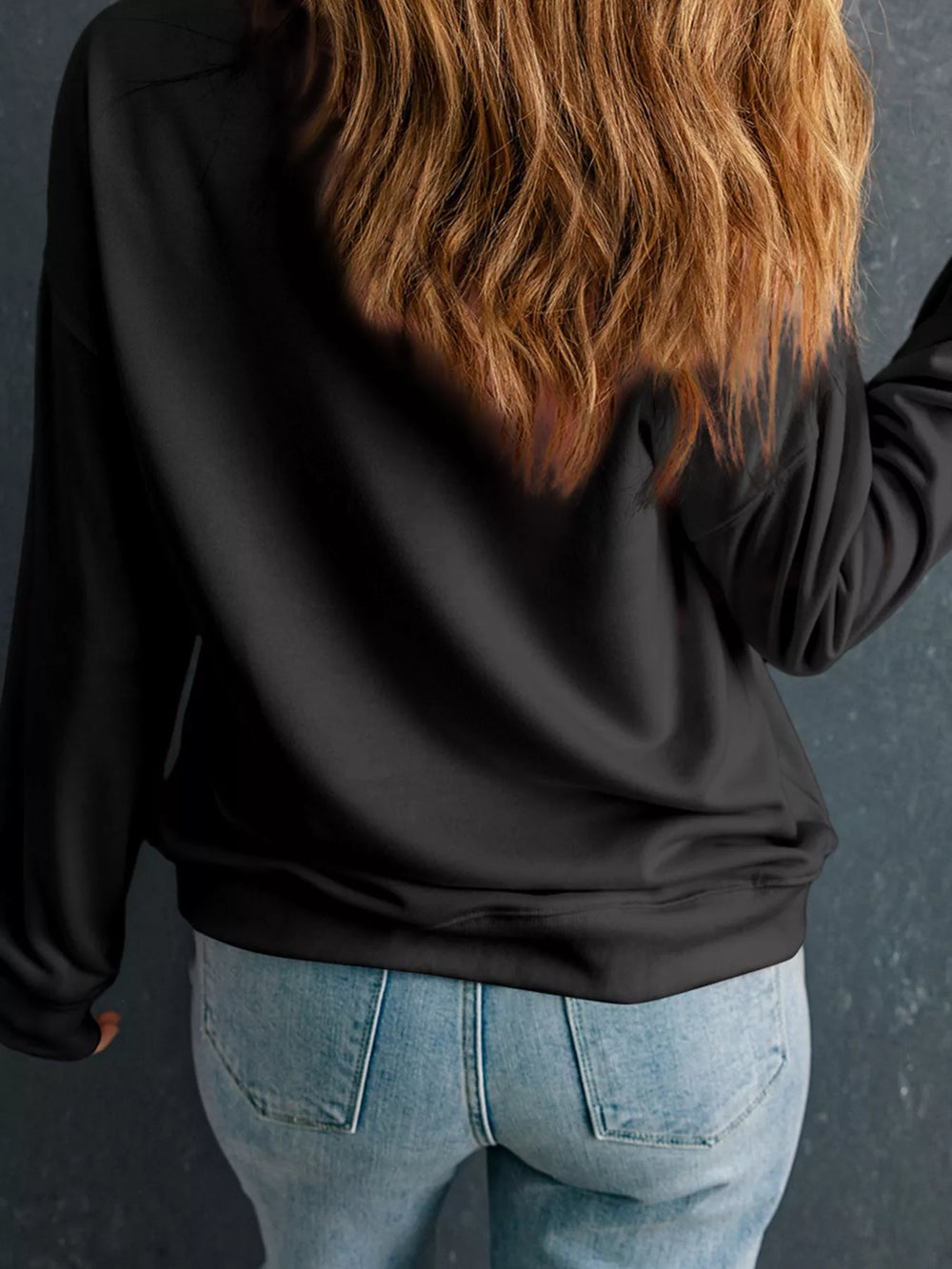 Christmas Sequin Ribbon Bow Drop Shoulder Sweatshirt - Trendsi - Flyclothing LLC