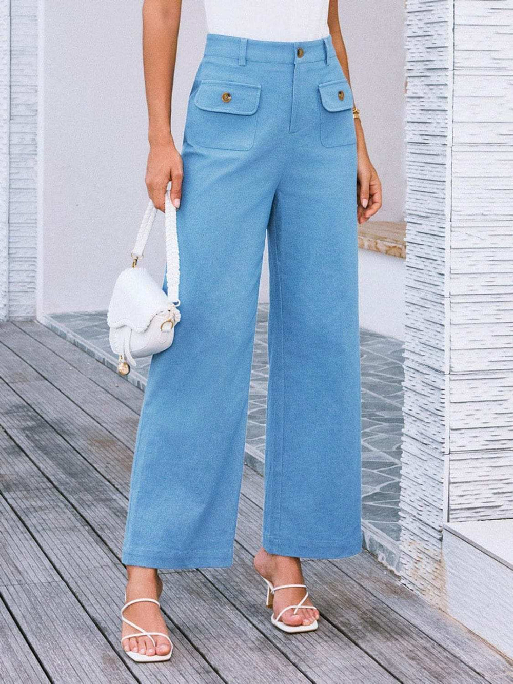 High Waist Wide Leg Pants - Trendsi - Flyclothing LLC