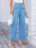 High Waist Wide Leg Pants - Trendsi - Flyclothing LLC