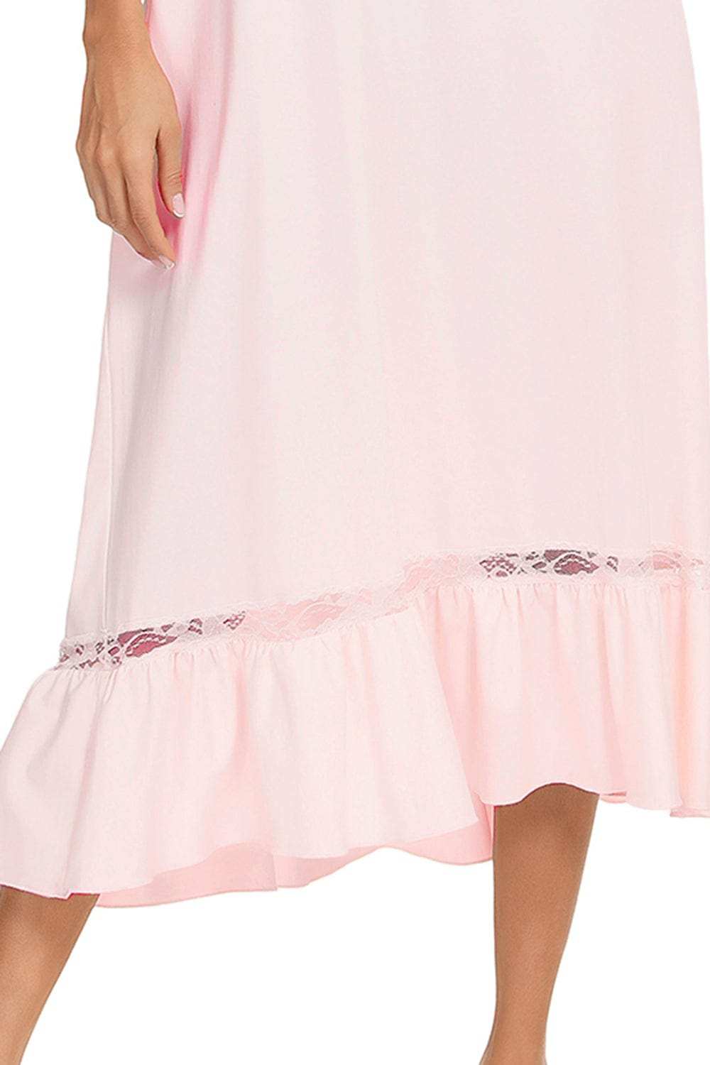 Lace Detail Short Sleeve Lounge Dress - Trendsi - Flyclothing LLC