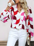 Frill Notched Long Sleeve Blouse - Trendsi - Flyclothing LLC
