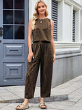 Plaid Sleeveless Top and Pants Set - Trendsi - Flyclothing LLC