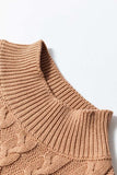 Cable-Knit Mock Neck Sweater Vest - Trendsi - Flyclothing LLC