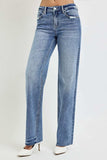 RISEN Full Size High Rise Straight Leg Jeans with Pockets - Trendsi - Flyclothing LLC