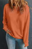 Round Neck Dropped Shoulder Sweatshirt - Trendsi - Flyclothing LLC