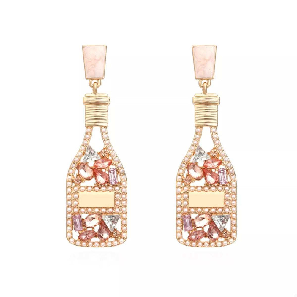 Champagne Bottle Drop Earrings - Trendsi - Flyclothing LLC