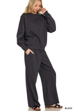 Zenana Fleece Long Sleeve Top and Sweatpants Set - Trendsi - Flyclothing LLC