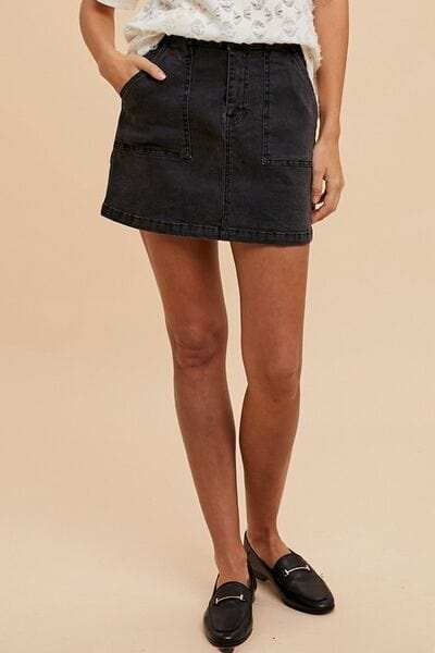 Annie Wear Cargo Denim Mini Skirt - Trendsi - Flyclothing LLC