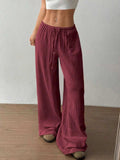 Wide Leg Drawstring Casual Pants - Trendsi - Flyclothing LLC