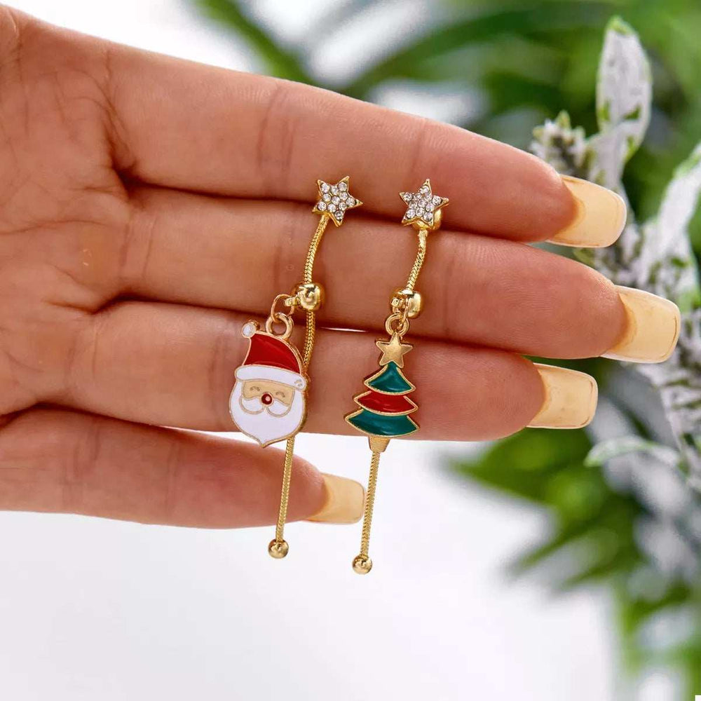 Christmas Santa Asymmetrical Drop Earrings - Trendsi - Flyclothing LLC