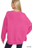 Zenana Full Size French Terry Pigment Dye & Enzyme Washing Pullover Plus Size - Trendsi - Flyclothing LLC