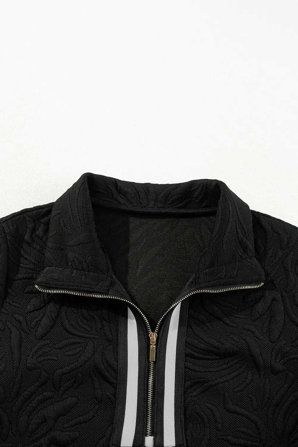 Texture Quarter Zip Long Sleeve Mini Dress - Trendsi - Flyclothing LLC