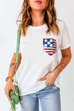 US Flag Round Neck Short Sleeve T-Shirt - Trendsi - Flyclothing LLC