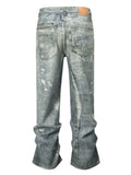 Men's Washed Printed Straight Jeans - Trendsi - Flyclothing LLC