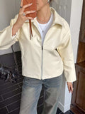 Zip Up Leather Jacket - Trendsi - Flyclothing LLC