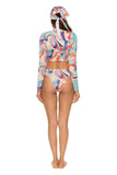 Printed Zip Up Three-Piece Swim Set - Trendsi - Flyclothing LLC