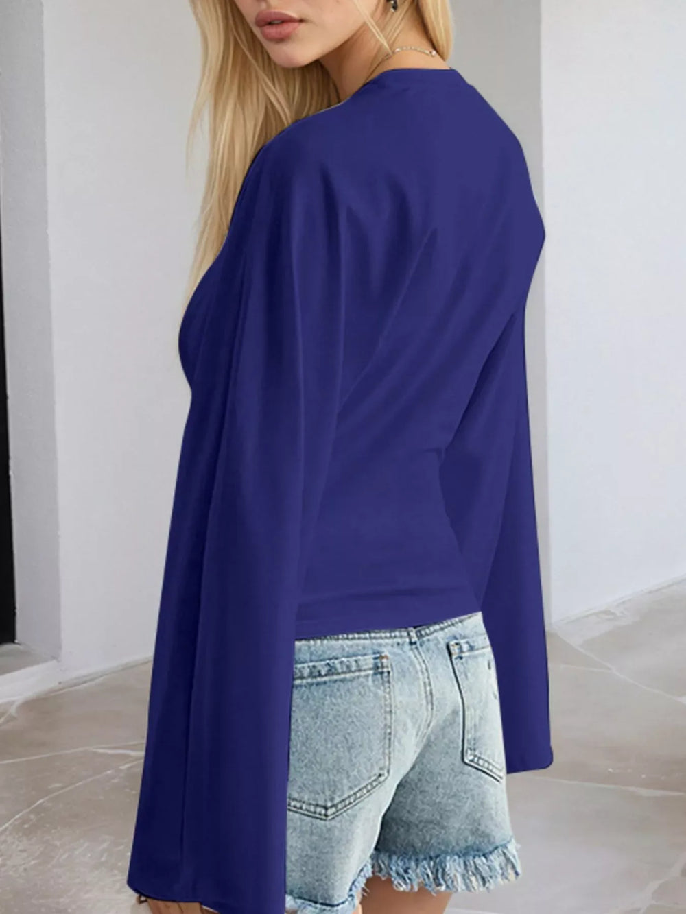 Full Size Long Sleeve Fitted T-Shirt Plus Size - Trendsi - Flyclothing LLC