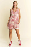 Jade By Jane Plus Size Back Tie Sleeveless Plaid Romper with Pockets - Trendsi - Flyclothing LLC