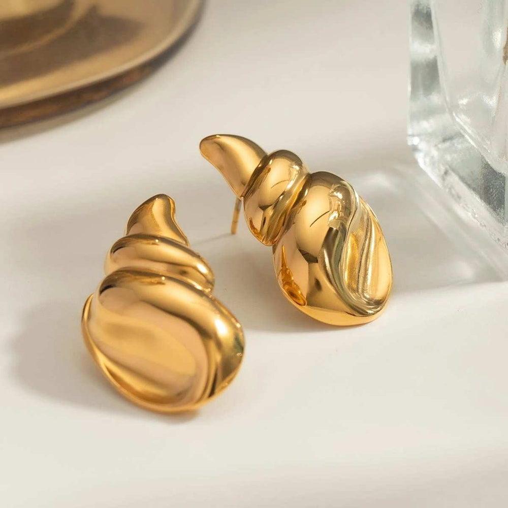 18K Gold-Plated Conch Earrings - Trendsi - Flyclothing LLC