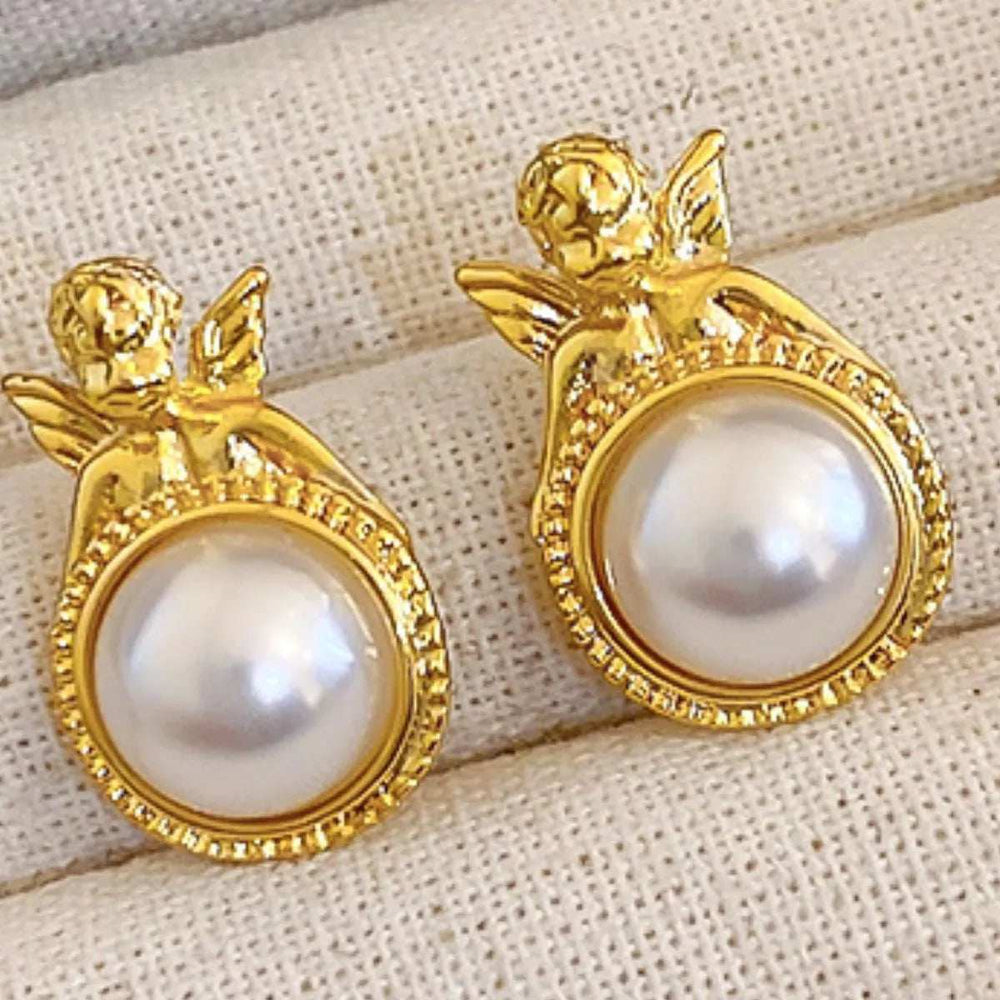 18K Gold-Plated Alloy Geometric Earrings - Trendsi - Flyclothing LLC