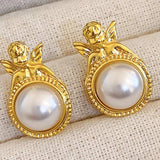 18K Gold-Plated Alloy Geometric Earrings - Trendsi - Flyclothing LLC