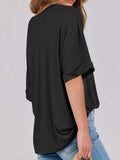 Round Neck Half Sleeve T-Shirt - Trendsi - Flyclothing LLC