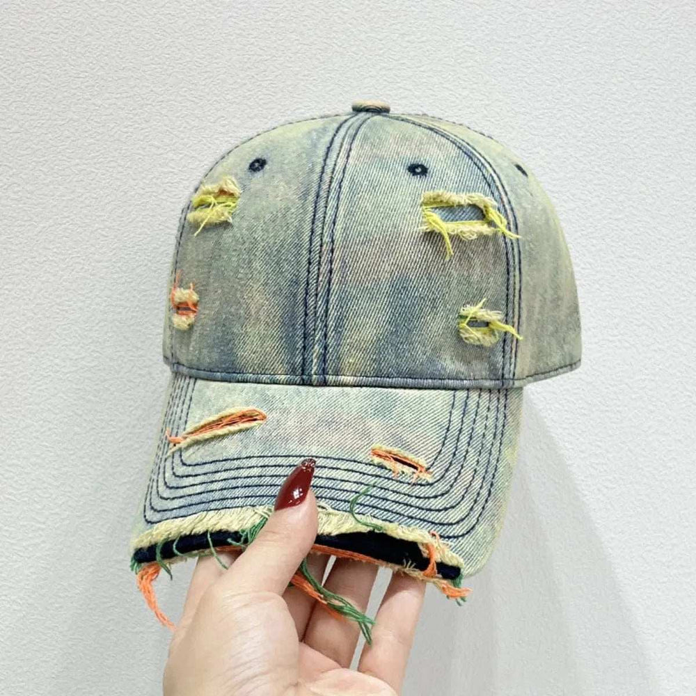 Distressed Adjustable Baseball Cap - Trendsi - Flyclothing LLC