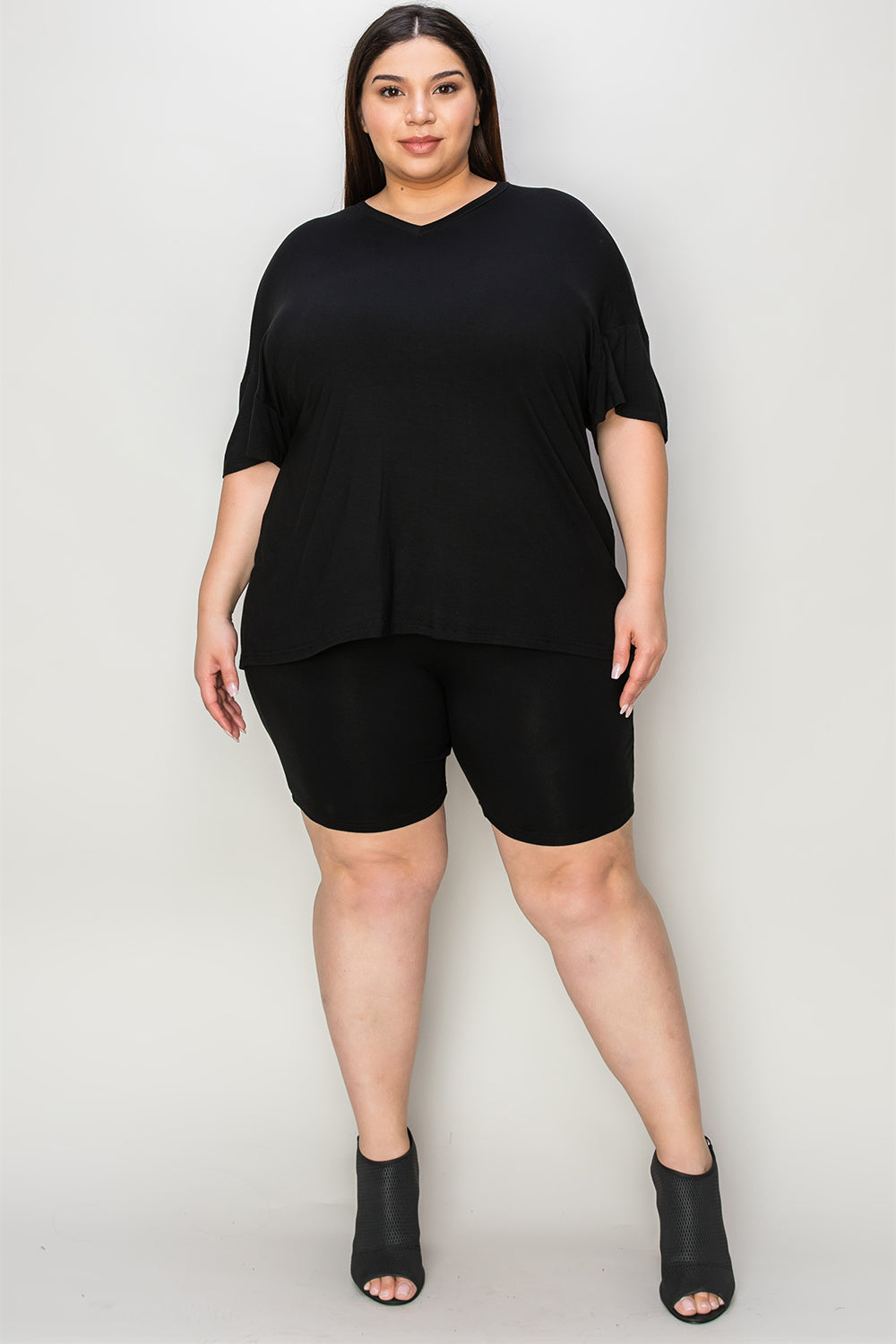 Basic Bae Bamboo Full Size V-Neck Drop Shoulder T-Shirt and Shorts Set - ShopBasicbae - Flyclothing LLC