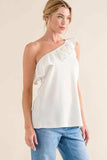 And The Why Ruffle One Shoulder Sleeveless Tank Top - Trendsi - Flyclothing LLC