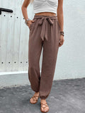 Tied High Waist Pants with Pockets - Trendsi - Flyclothing LLC