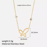 18K Gold-Plated Butterfly Necklace - Trendsi - Flyclothing LLC