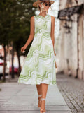 Printed Sleeveless Midi Dress - Trendsi - Flyclothing LLC
