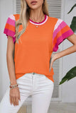 Color Block Round Neck Knit Top - Trendsi - Flyclothing LLC