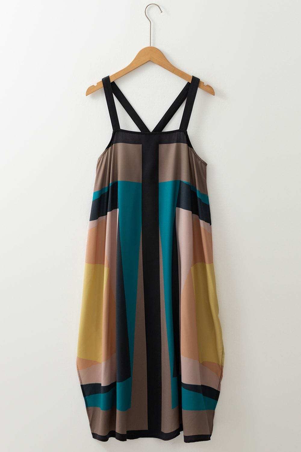 Color Block Square Neck Wide Strap Dress - Trendsi - Flyclothing LLC