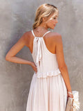 Ruffled Sleeveless Tiered Maxi Dress with Pockets - Trendsi - Flyclothing LLC