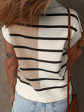 Striped Half Zip Sweater Vest - Trendsi - Flyclothing LLC
