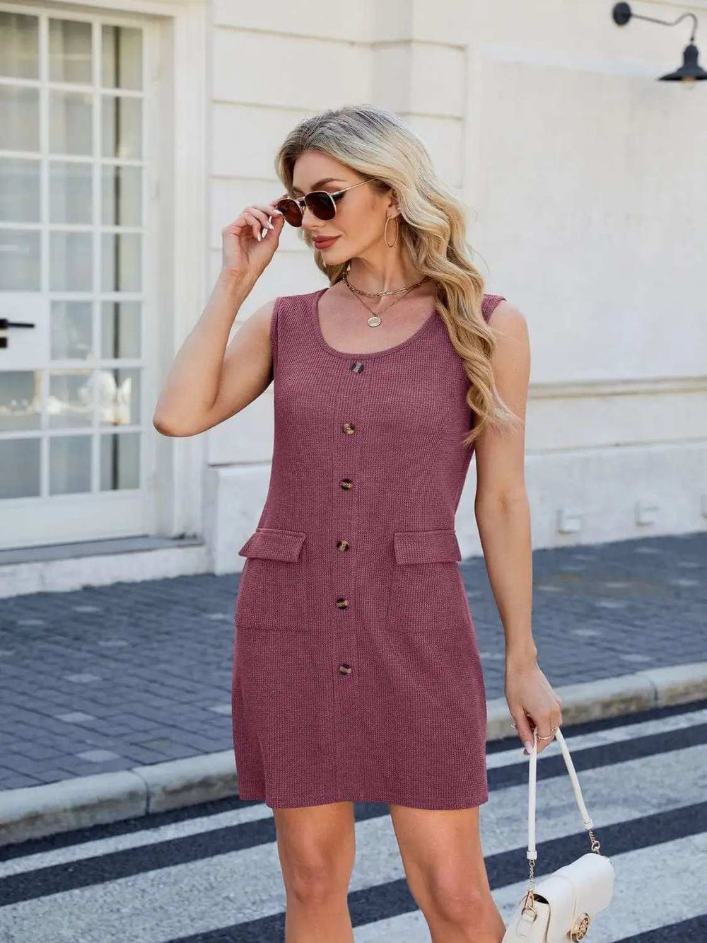 Scoop Neck Sleeveless Mini Tank Dress - Trendsi - Flyclothing LLC