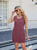 Scoop Neck Sleeveless Mini Tank Dress - Trendsi - Flyclothing LLC