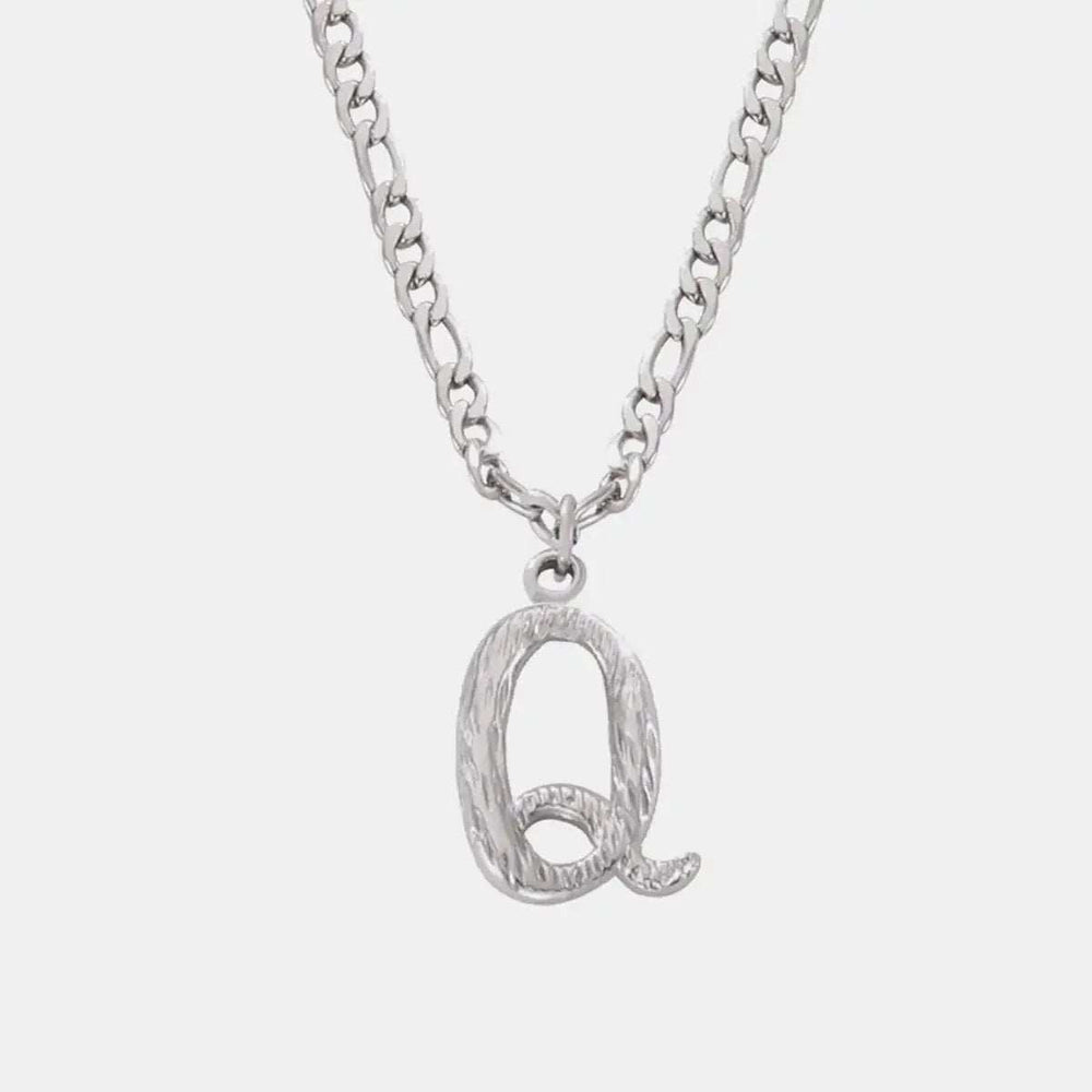 Titanium Steel Letter Pendant Necklace - Trendsi - Flyclothing LLC