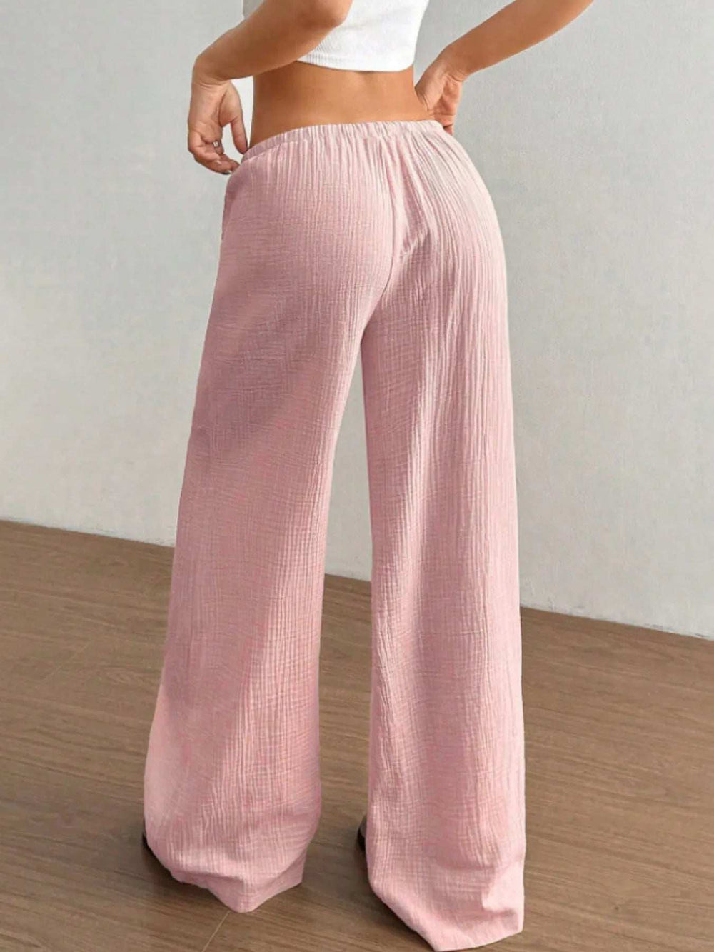 Wide Leg Drawstring Casual Pants - Trendsi - Flyclothing LLC
