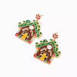 Christmas Gingerbread House Dangle Earrings - Trendsi - Flyclothing LLC