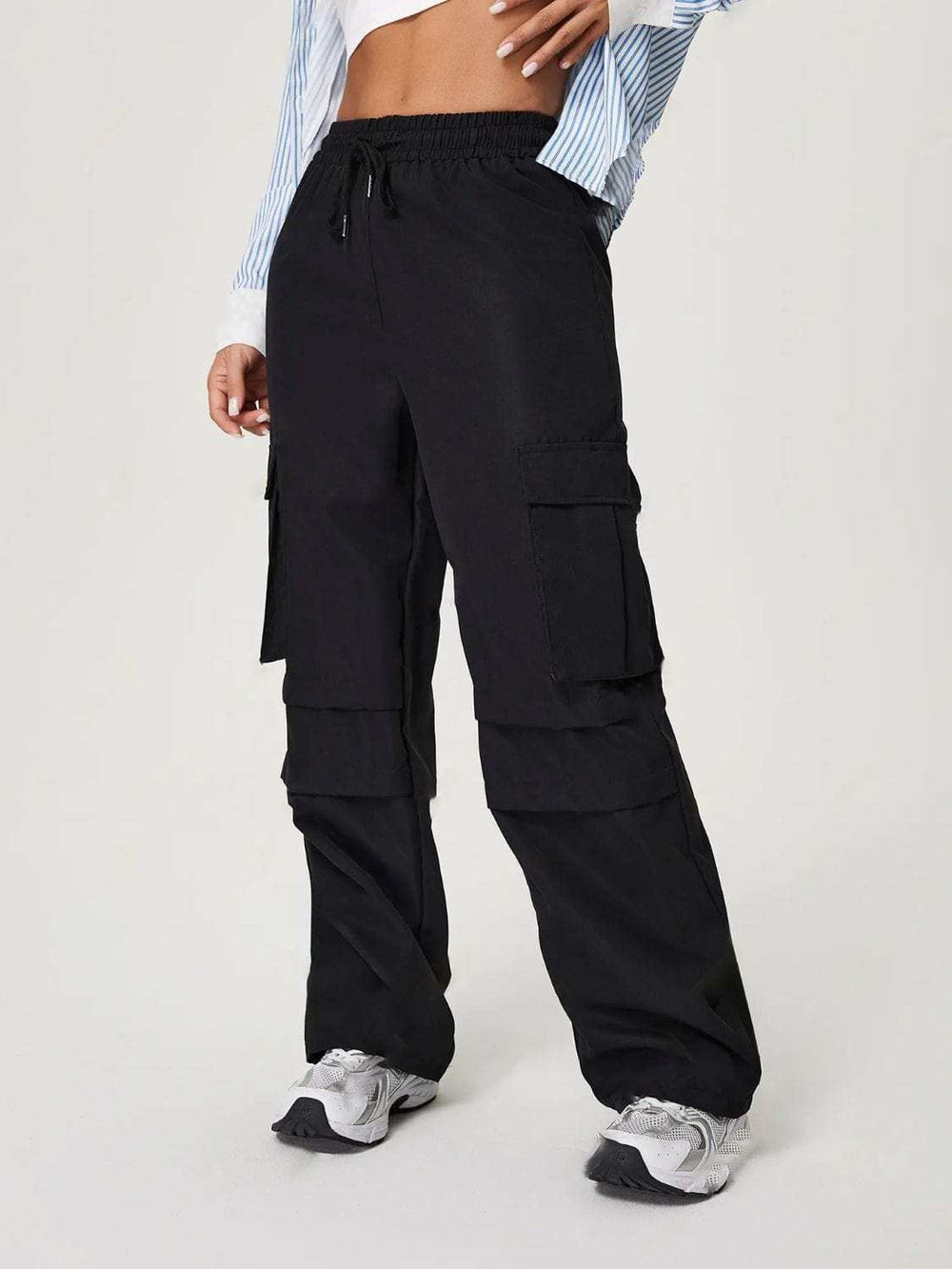 Drawstring Wide Leg Pants - Trendsi - Flyclothing LLC